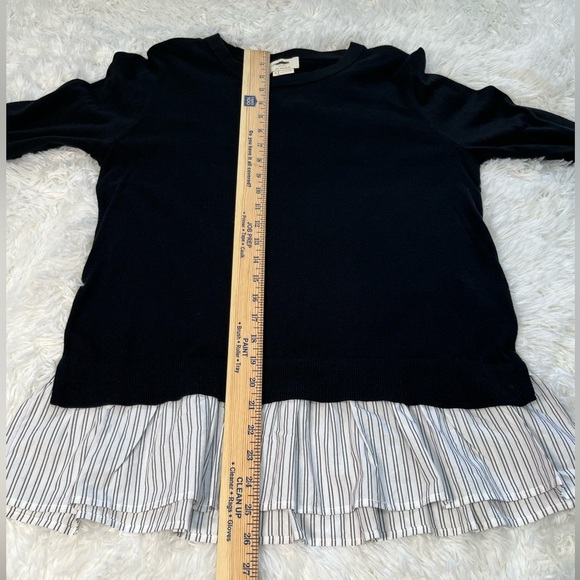 Kate Spade | Mixed Media Stripe Hem Cotton Silk Sweater - Picture 6 of 6